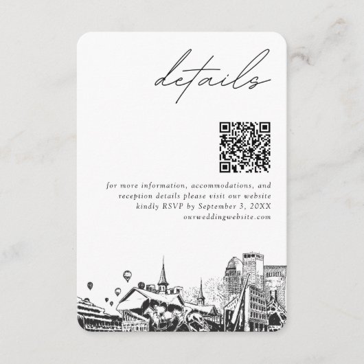 Louisville Wedding Modern Details QR Code Begleitkarte (Vorderseite)