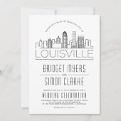 Louisville Wedding | Stilvolle Skyline-Einladung Einladung (Vorderseite)