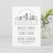 Louisville Wedding | Stilvolle Skyline-Einladung Einladung (Stehend Vorderseite)