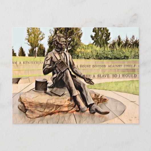 Louisville's Lincoln Memorial Statue Watercolor Postkarte (Vorderseite)