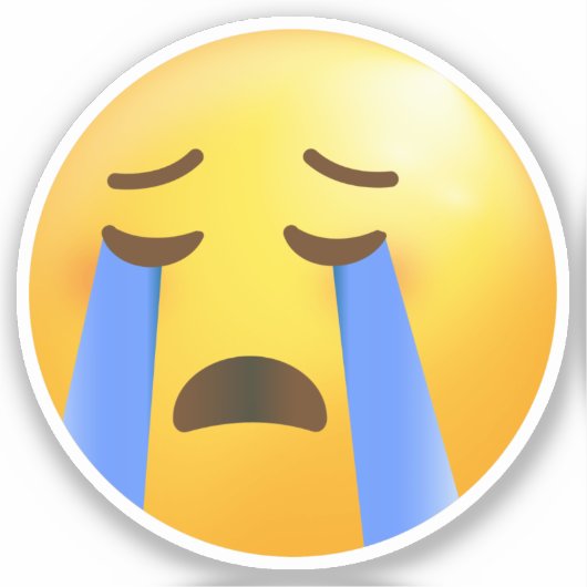 Louly Cry Face Emoji Aufkleber (Vorderseite)