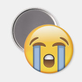 Louly Cry Face Emoji Magnet (Vorderseite/Rückseite)