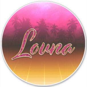 Louna Vorname Name golden pink Aufkleber Sticker