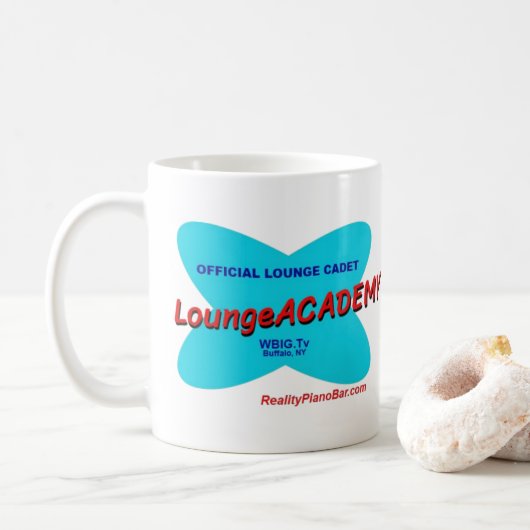 Lounge Academy Offiziell Buffalo NY Piano Bar Kaffeetasse (Mit Donut)