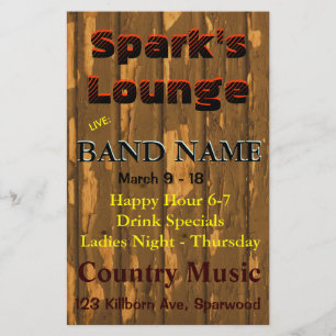 Lounge, Bar Taverne Live Music Flyer