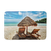 Lounge Chairs Beach throw Pillow Badematte (Vorderseite)