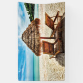 Lounge Chairs Beach throw Pillow Banner (Vertikal)