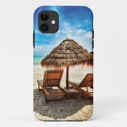 Lounge Chairs Beach throw Pillow Case-Mate iPhone Hülle (Rückseite)