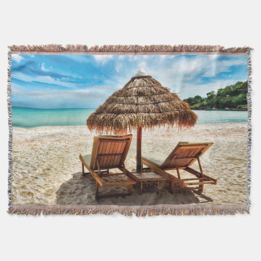 Lounge Chairs Beach throw Pillow Decke (Vorderseite)