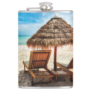 Lounge Chairs Beach throw Pillow Flachmann