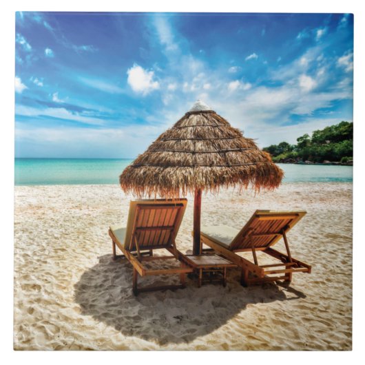 Lounge Chairs Beach throw Pillow Fliese (Vorderseite)