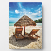Lounge Chairs Beach throw Pillow Fotoplatte (Vorderseite)