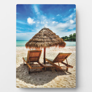 Lounge Chairs Beach throw Pillow Fotoplatte