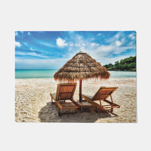 Lounge Chairs Beach throw Pillow Fußmatte (Vorderseite)