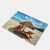 Lounge Chairs Beach throw Pillow Fußmatte (Schrägansicht)