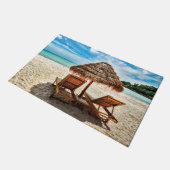 Lounge Chairs Beach throw Pillow Fußmatte (Schrägansicht)