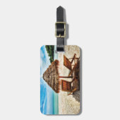 Lounge Chairs Beach throw Pillow Gepäckanhänger (Vorderseite vertikal)