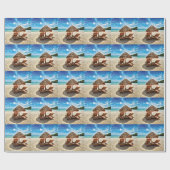 Lounge Chairs Beach throw Pillow Geschenkpapier (Flach)