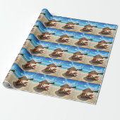 Lounge Chairs Beach throw Pillow Geschenkpapier (Ungerollt)