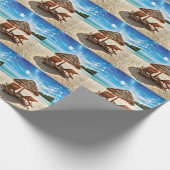 Lounge Chairs Beach throw Pillow Geschenkpapier (Ecke)