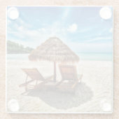Lounge Chairs Beach throw Pillow Glasuntersetzer (Rückseite)