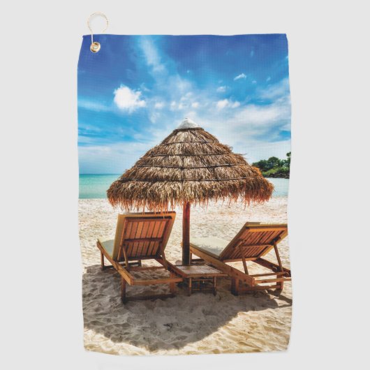 Lounge Chairs Beach throw Pillow Golfhandtuch (Vorderseite)