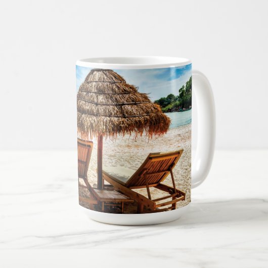 Lounge Chairs Beach throw Pillow Kaffeetasse (VorderseiteRechts)