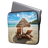 Lounge Chairs Beach throw Pillow Laptopschutzhülle (Vorderseite Links)