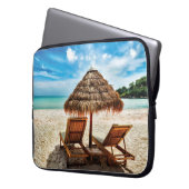 Lounge Chairs Beach throw Pillow Laptopschutzhülle (Vorderseite Links)