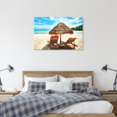 Lounge Chairs Beach throw Pillow Leinwanddruck (Insitu (Schlafzimmer))