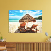 Lounge Chairs Beach throw Pillow Leinwanddruck (Insitu (Wohnzimmer))
