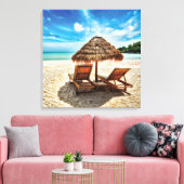 Lounge Chairs Beach throw Pillow Leinwanddruck (Insitu (Wohnzimmer))