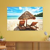 Lounge Chairs Beach throw Pillow Leinwanddruck (Insitu (Wohnzimmer))