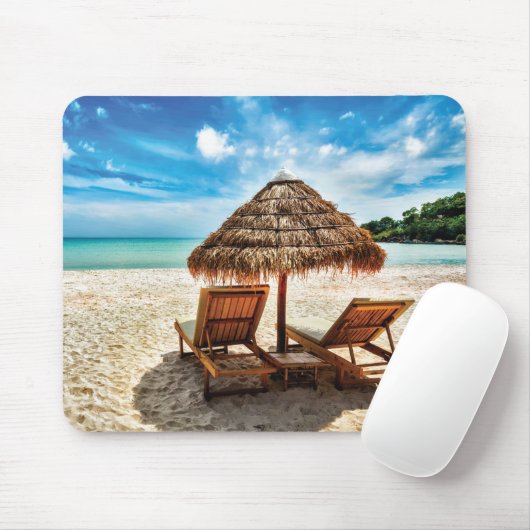 Lounge Chairs Beach throw Pillow Mousepad (Mit Mouse)
