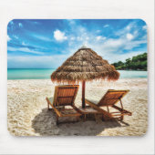 Lounge Chairs Beach throw Pillow Mousepad (Vorne)
