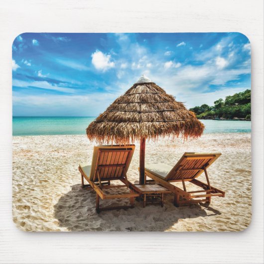 Lounge Chairs Beach throw Pillow Mousepad (Vorne)