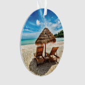 Lounge Chairs Beach throw Pillow Ornament (Vorderseite)