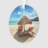 Lounge Chairs Beach throw Pillow Ornament (Vorderseite)