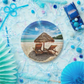 Lounge Chairs Beach throw Pillow Pappteller (Party)