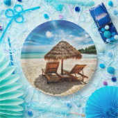 Lounge Chairs Beach throw Pillow Pappteller (Party)