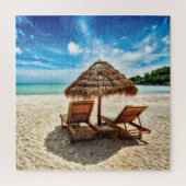 Lounge Chairs Beach throw Pillow Puzzle (Vertikal)