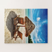 Lounge Chairs Beach throw Pillow Puzzle (Horizontal)