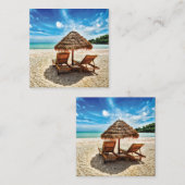 Lounge Chairs Beach throw Pillow Quadratische Visitenkarte (Vorne/Hinten)