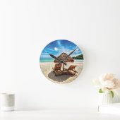 Lounge Chairs Beach throw Pillow Runde Wanduhr (Zuhause)