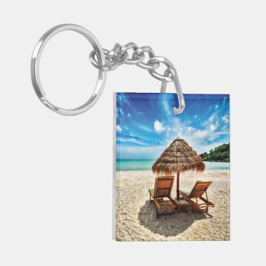 Lounge Chairs Beach throw Pillow Schlüsselanhänger (Vorderseite links)