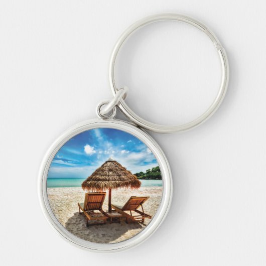 Lounge Chairs Beach throw Pillow Schlüsselanhänger (Vorne)