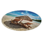 Lounge Chairs Beach throw Pillow Schneidebrett (Ecke)
