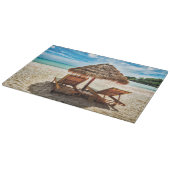 Lounge Chairs Beach throw Pillow Schneidebrett (Ecke)
