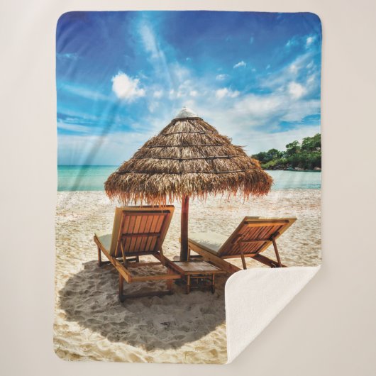 Lounge Chairs Beach throw Pillow Sherpadecke (Vorderseite)