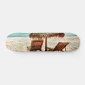 Lounge Chairs Beach throw Pillow Skateboard (Horizontal)